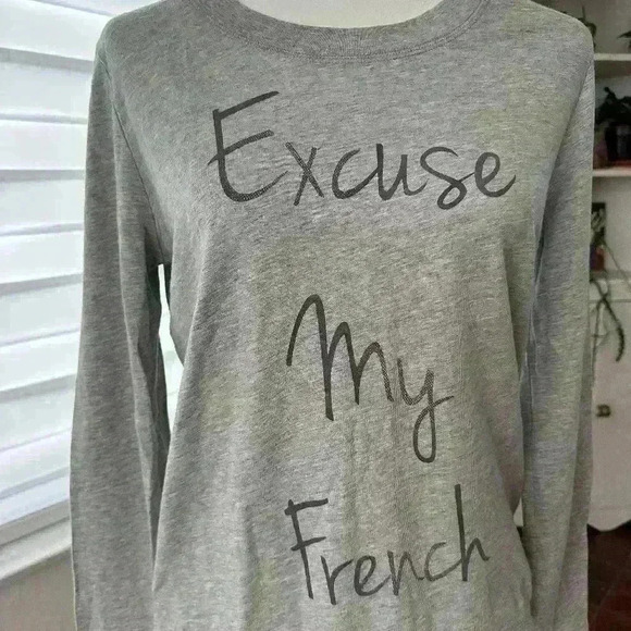 South Parade Tops - South Parade "Excuse My French" Long Sleeve Sweatshirt w/elbow patches- Size S